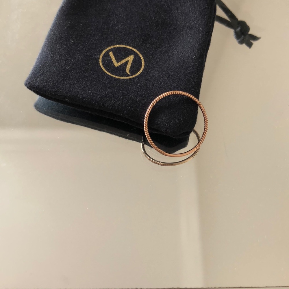 Mejuri 14k solid rose gold twist ring